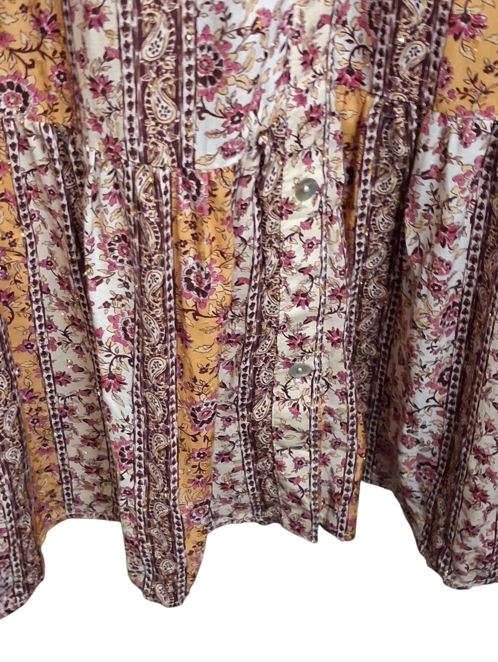 Sadie & Sage Rosey Tea Button Down Maxi Skirt Sm Boho Chic Festival - Picture 4 of 11